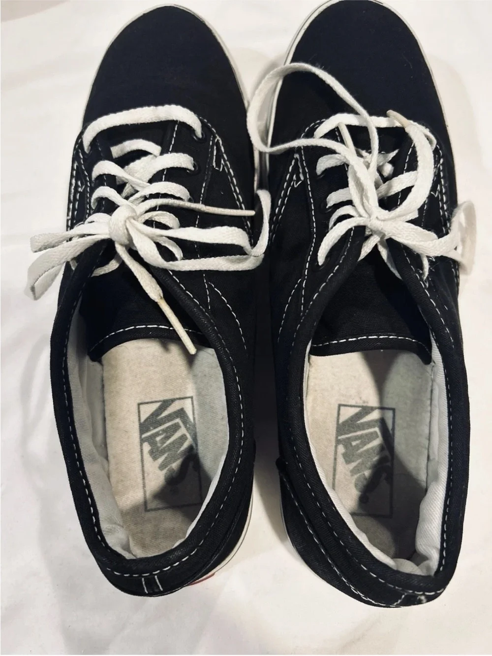 Vans Atwood Low Women’s 9 Black Canvas Skate Shoes Sneakers Off The Wall Classic